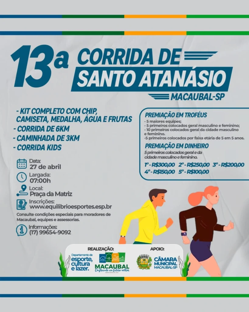 13ª Corrida De Santo Atanásio - Macaubal-SP
