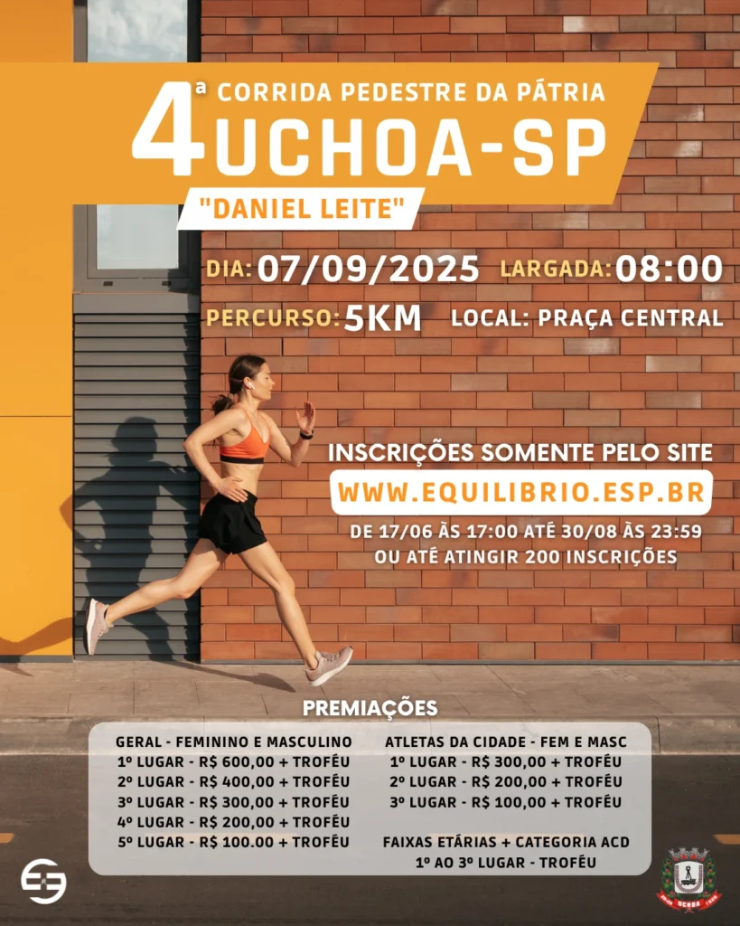 4ª CORRIDA PEDESTRE DA PÁTRIA - CIDADE DE UCHOA-SP - DANIEL LEITE