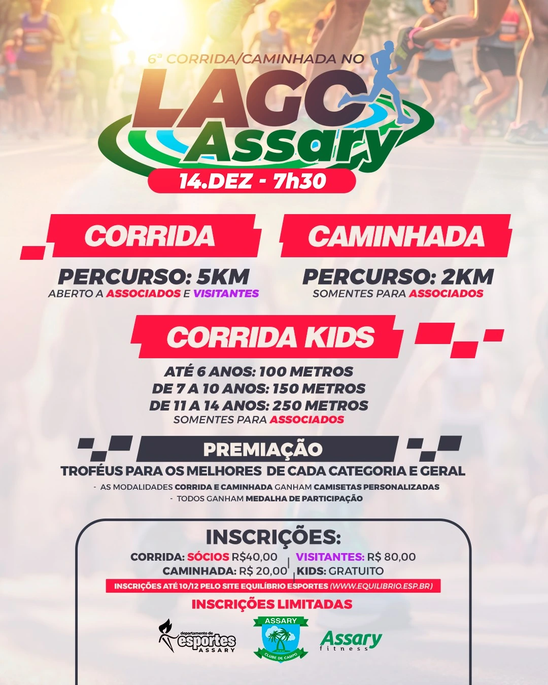 6ª Corrida e Caminhada no Lago - Assary Clube de Campo - Votuporanga-SP