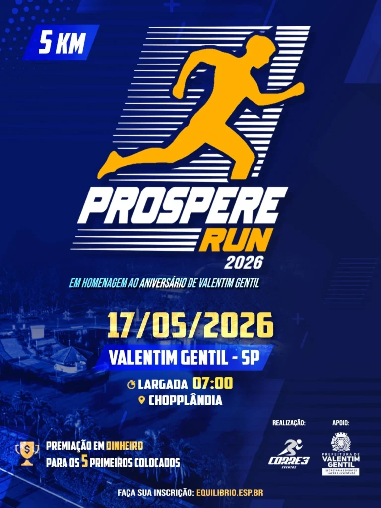 1ª CORRIDA PEDESTRE PROSPERE RUN - VALENTIM GENTIL-SP 2026