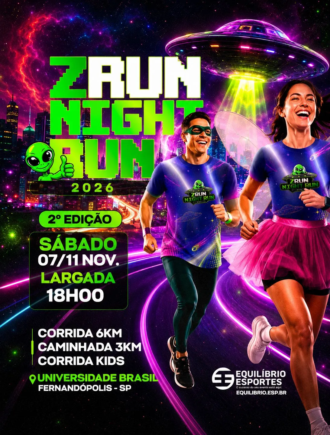 2ª CORRIDA ZRUN NIGHT RUN - FERNANDÓPOLIS-SP