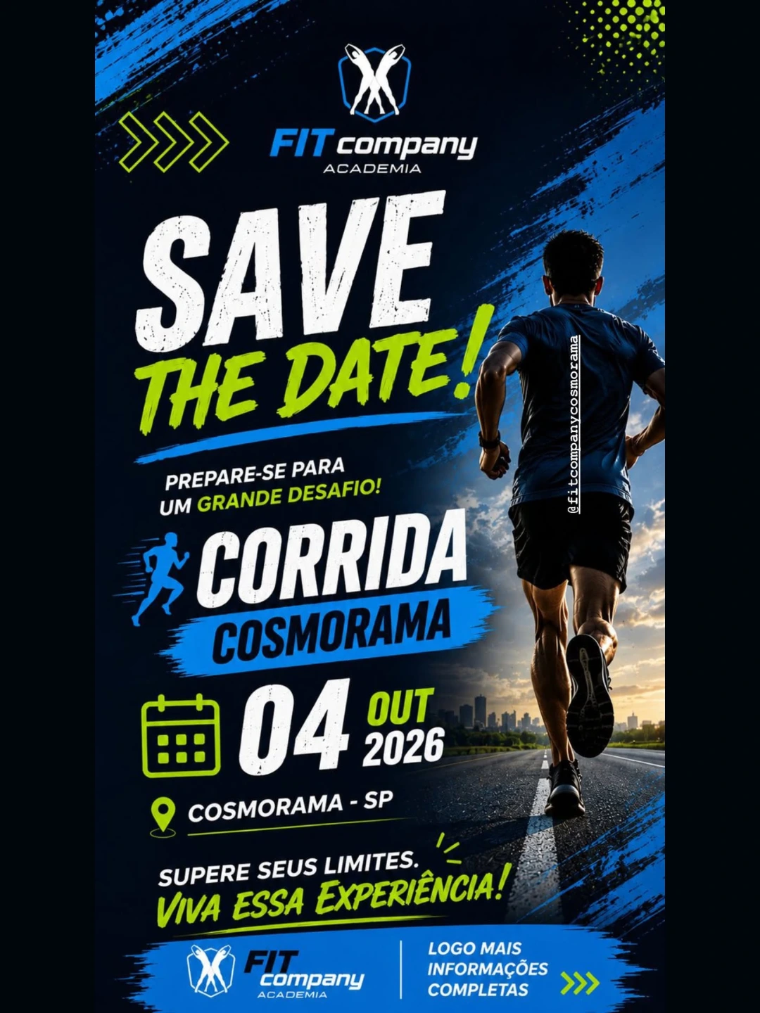 1ª CORRIDA PEDESTRE DE COSMORAMA-SP - FITCOMPANY ACADEMIA