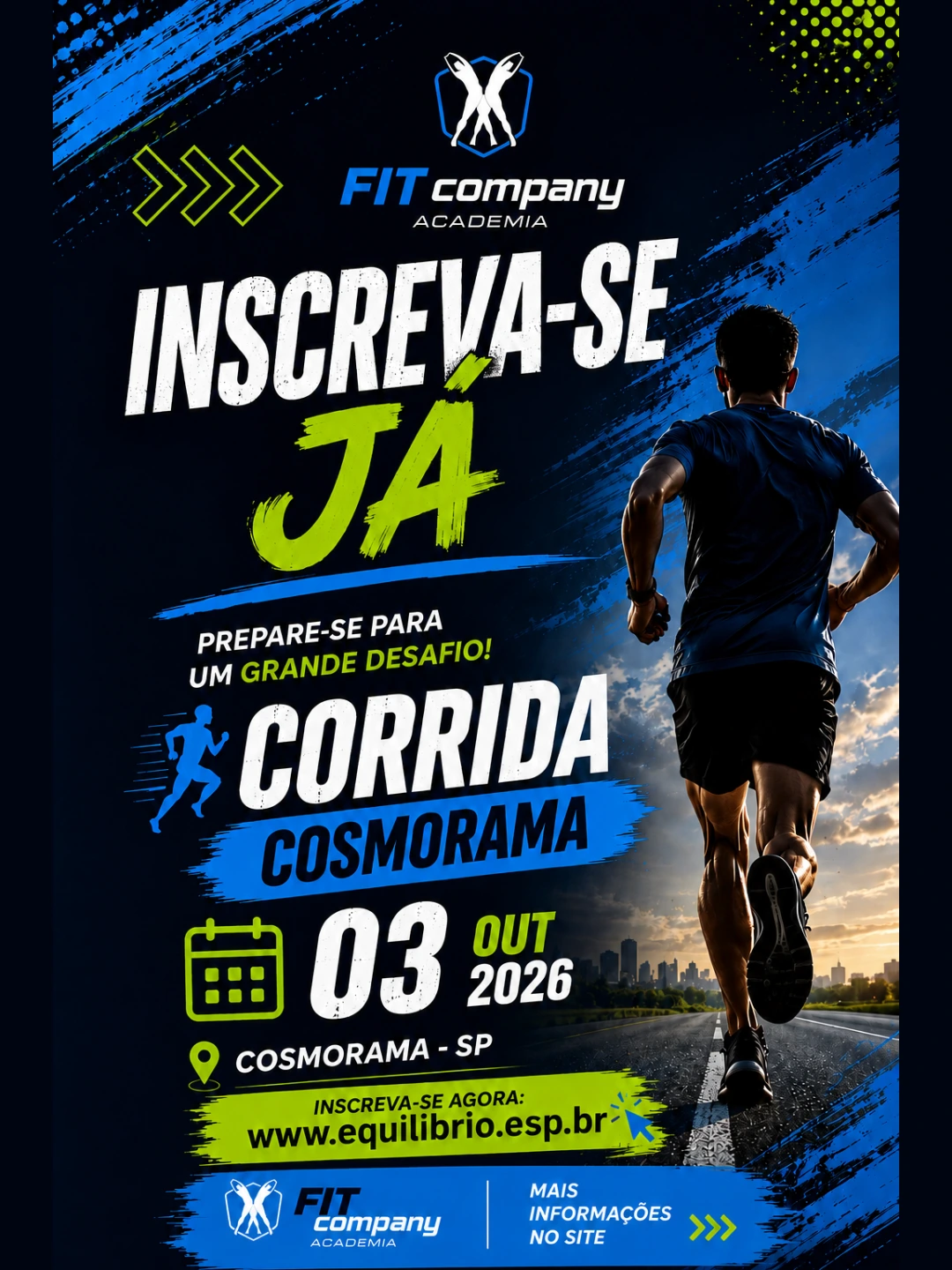 1ª CORRIDA PEDESTRE DE COSMORAMA-SP - FITCOMPANY ACADEMIA