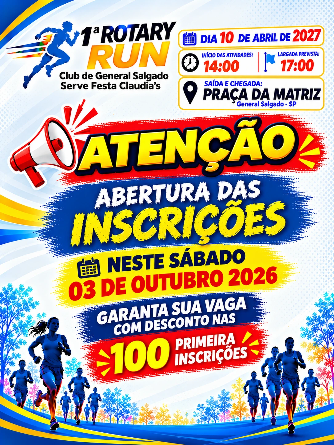 1ª CORRIDA PEDESTRE “ROTARY” - GENERAL SALGADO-SP
