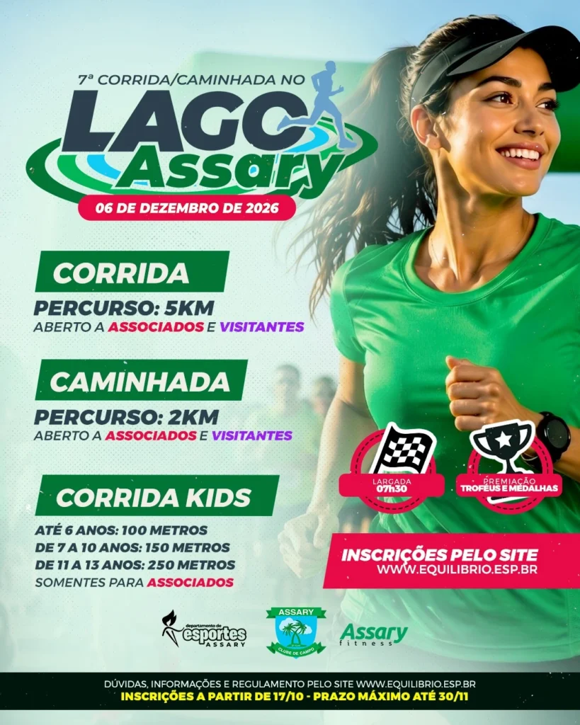 7ª CORRIDA E CAMINHADA NO LAGO - ASSARY CLUBE DE CAMPO - VOTUPORANGA-SP